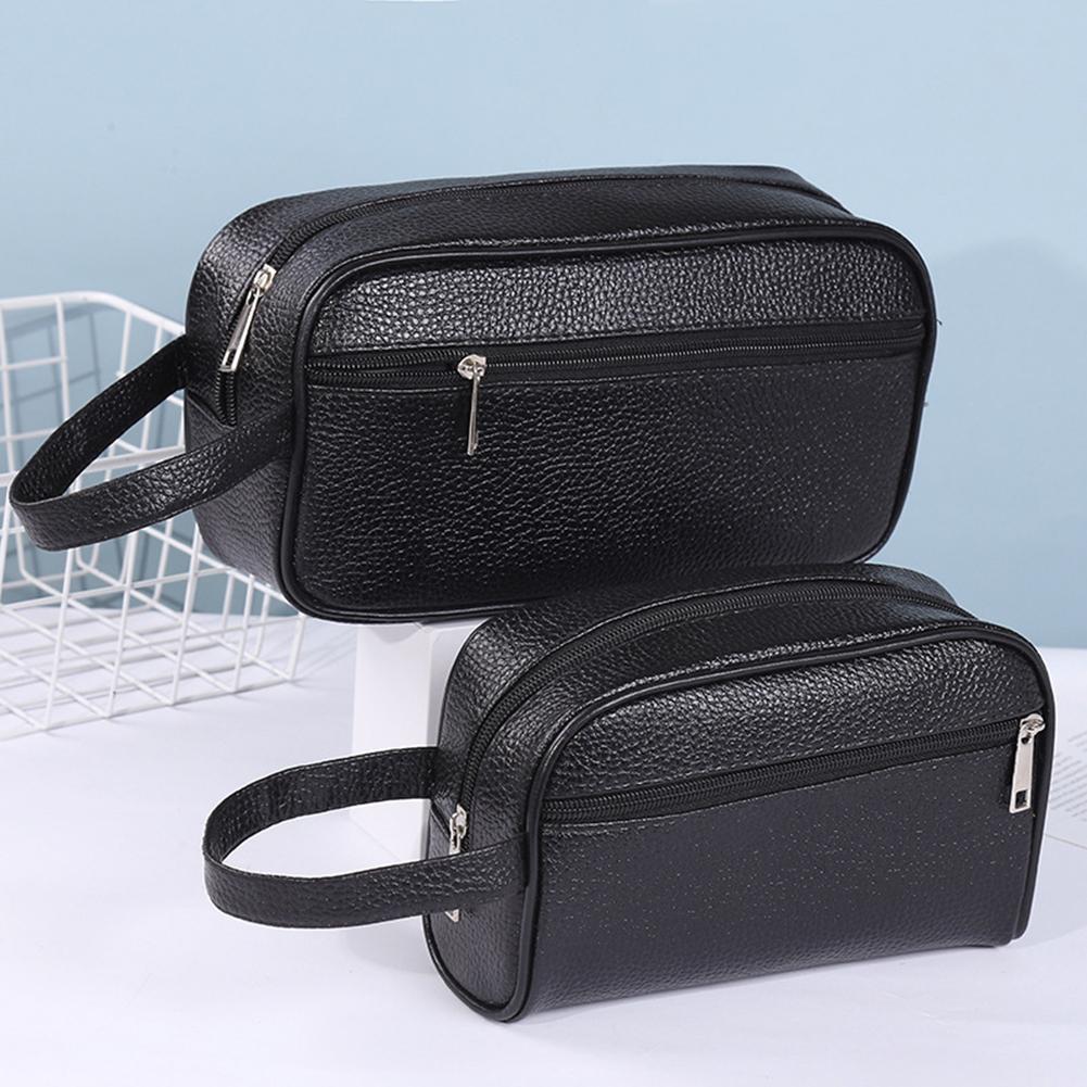 Tech Accessories Travel Bag - กระเป๋าเดินทางธุรกิจสำหรับผู้ชาย กระเป๋าคล้องมือแบบวินเทจ กระเป๋าหนัง PU สำหรับใส่เครื่องสำอางค์ กระเป๋าจัดระเบียบเครื่องสำอางค์ขนาดใหญ่