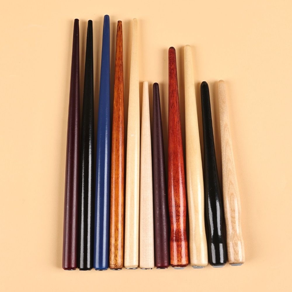 High Tech Office Accessories - 1 ชิ้น คุณภาพสูง ด้ามไม้ ปากกาจุ่มหมึก ปลายสแตนเลส