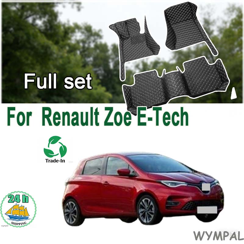 Tech Accessories Luxury - พรมปูพื้นรถยนต์หนังหรูหราสำหรับ Renault Zoe E-Tech ไฟฟ้า ปี