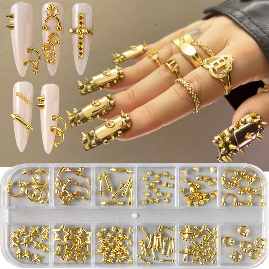 ชาร์มเล็บโลหะผสมสีเงินทองสไตล์ - Y2K Tech Accessories บทวิจารณ์และราคา