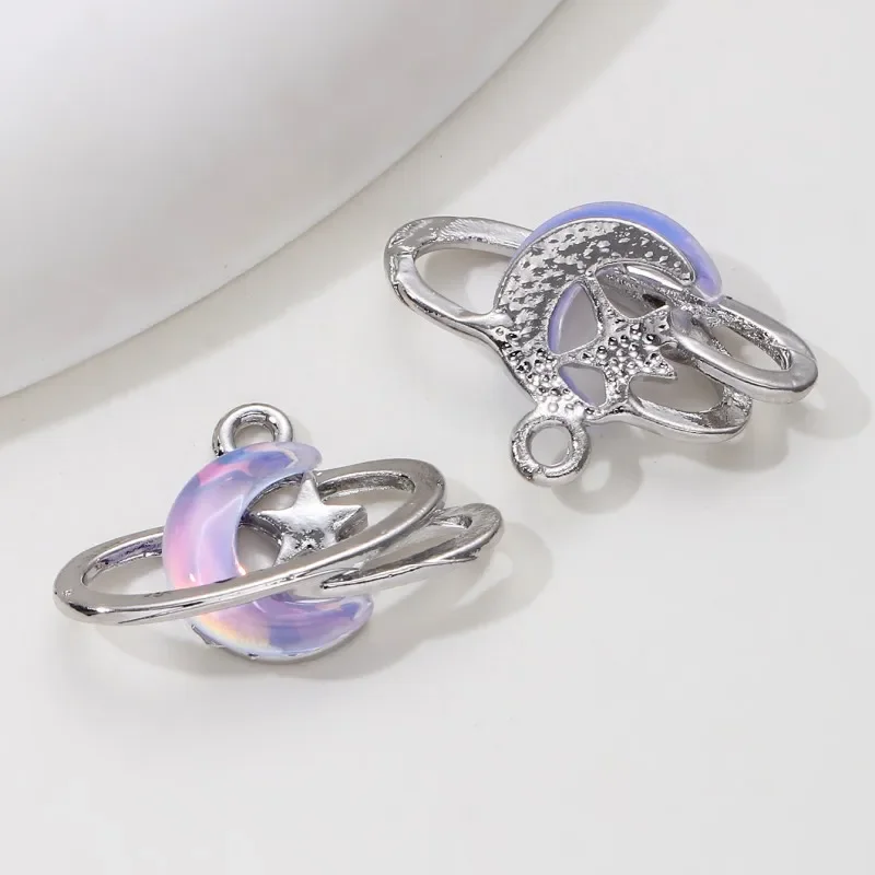 9pcs New Star Moon Charms สีฟ้ - Y2K Tech Accessories บทวิจารณ์และราคา