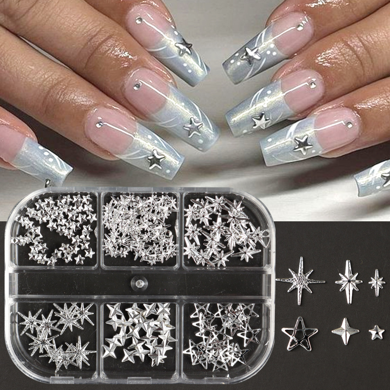 โลหะ Silver Star เล็บ Rivet St - Y2K Tech Accessories บทวิจารณ์และราคา