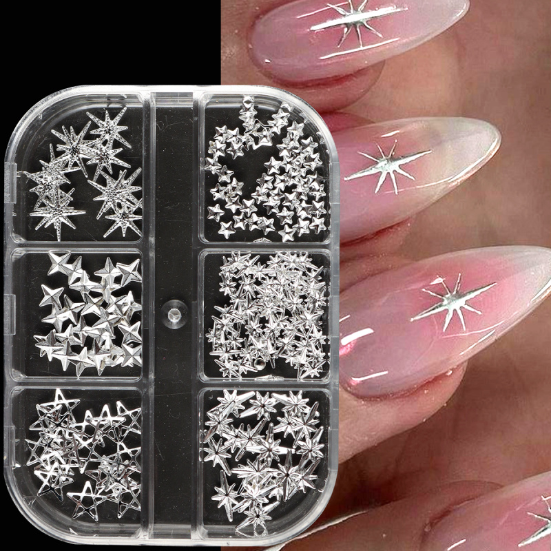 โลหะ Silver Star เล็บ Rivet St - Y2K Tech Accessories บทวิจารณ์และราคา