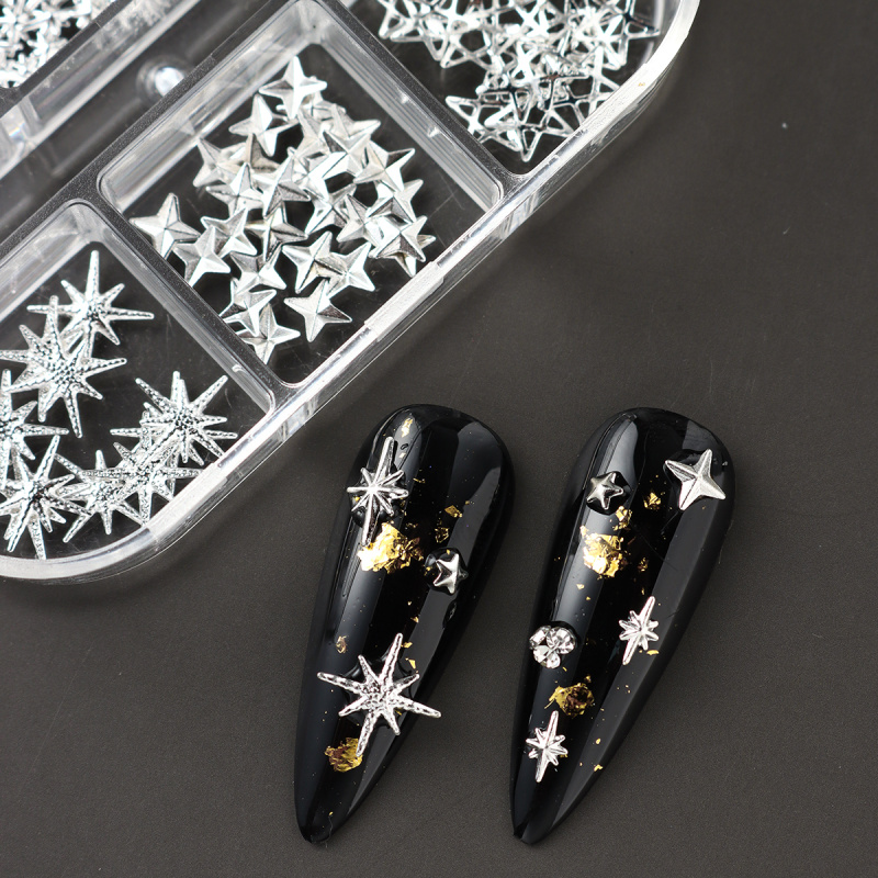 โลหะ Silver Star เล็บ Rivet St - Y2K Tech Accessories บทวิจารณ์และราคา