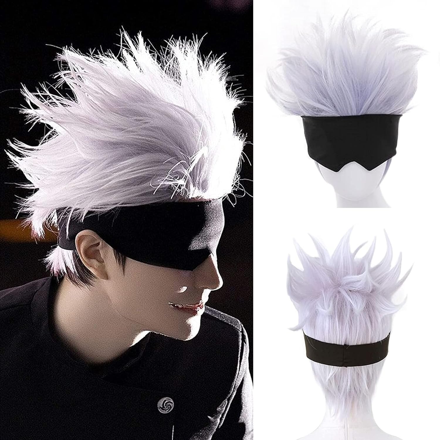 วิกผมสีดำแบบปิดตา + แบบหยักสั้ - Tech Accessories For Men บทวิจารณ์และราคา